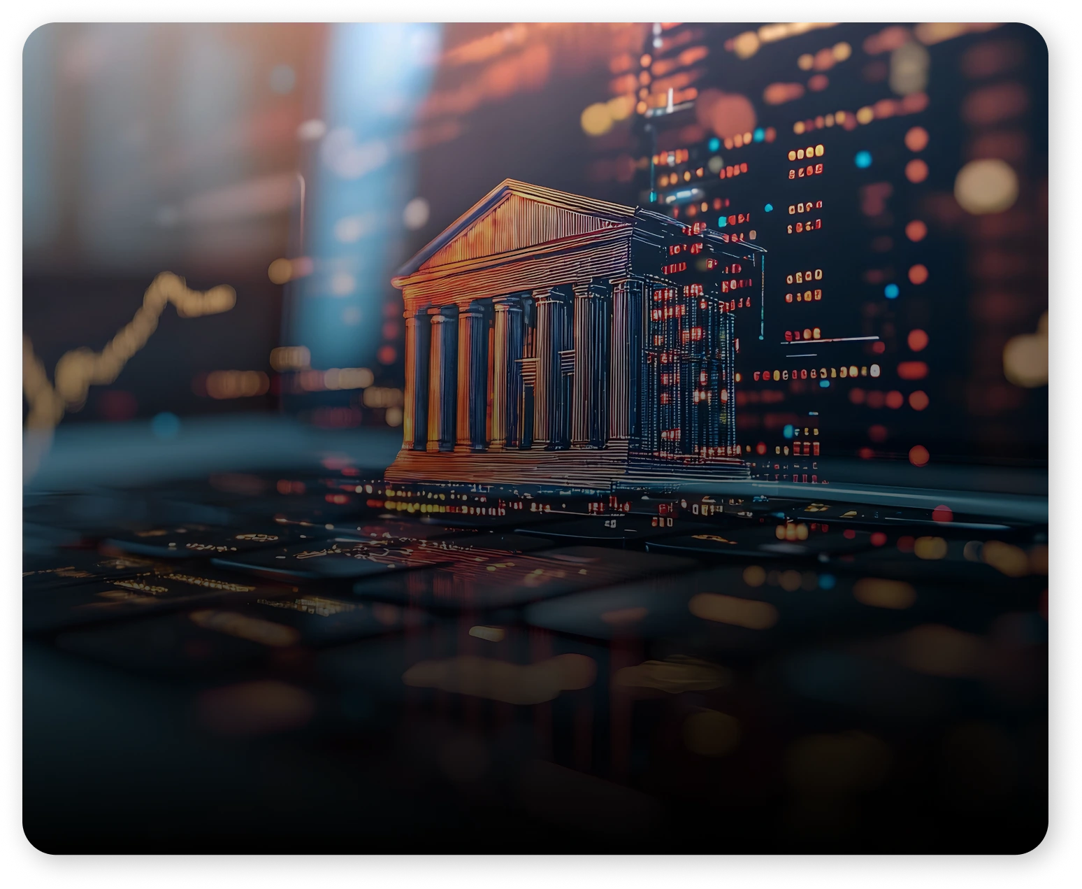  Digital banking and financial services infrastructure with secure data and analytics for modern finance.
