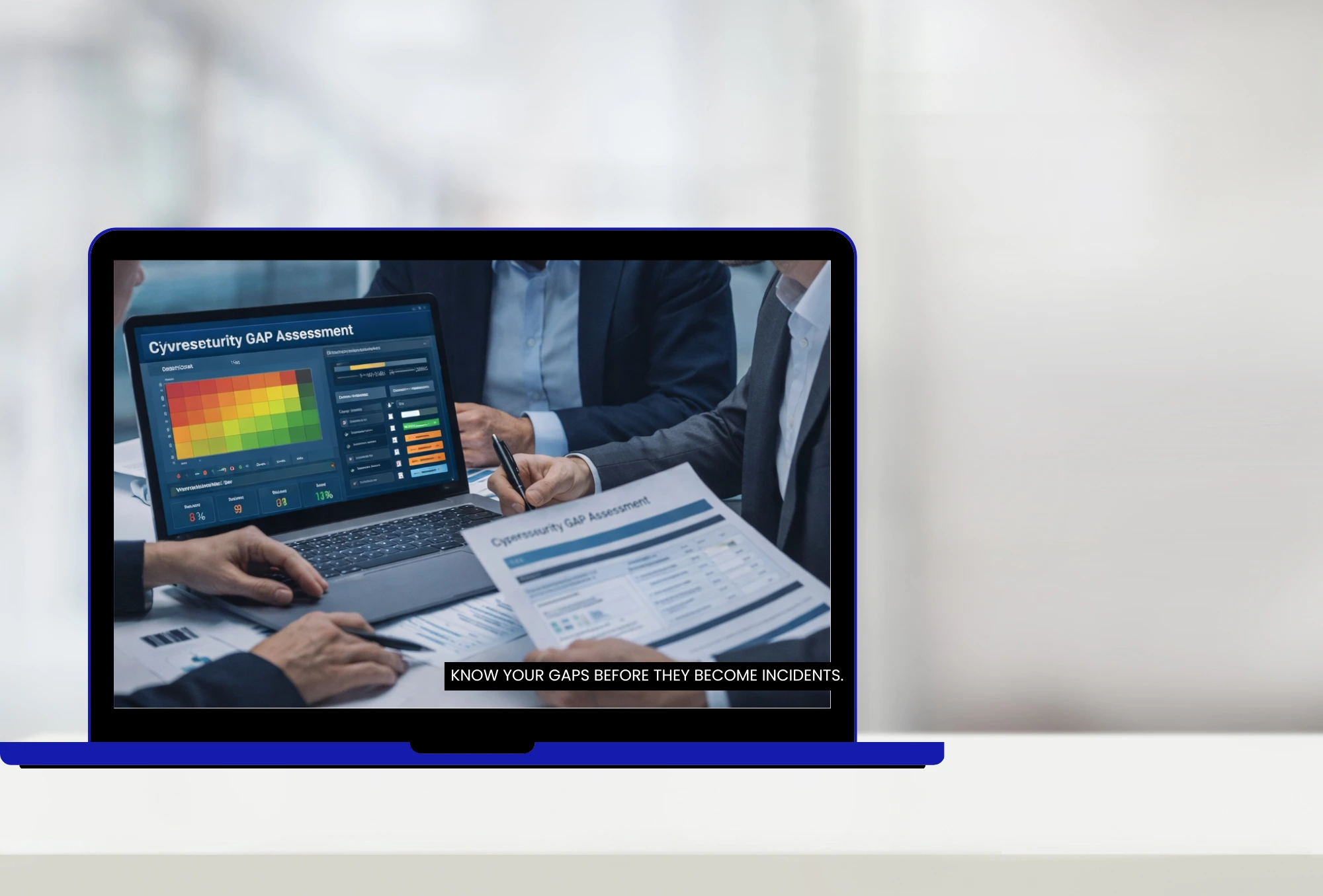 Cybersecurity gap assessment dashboard analyzing security posture, risks, and compliance gaps for organizations in Canada.
