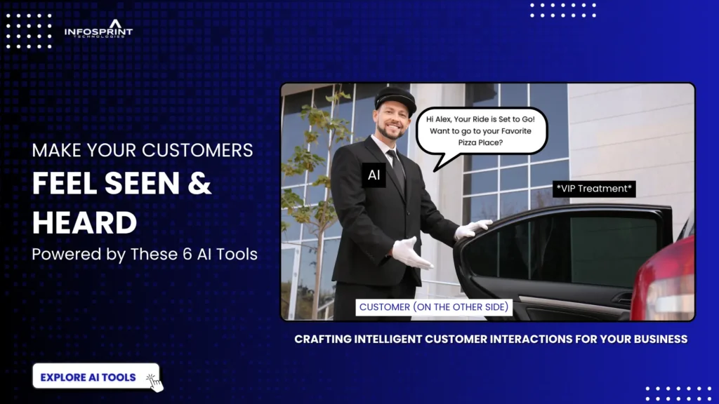 Chauffeur greeting a customer with a personalized AI-generated message, illustrating how AI tools help businesses make customers feel seen and heard.