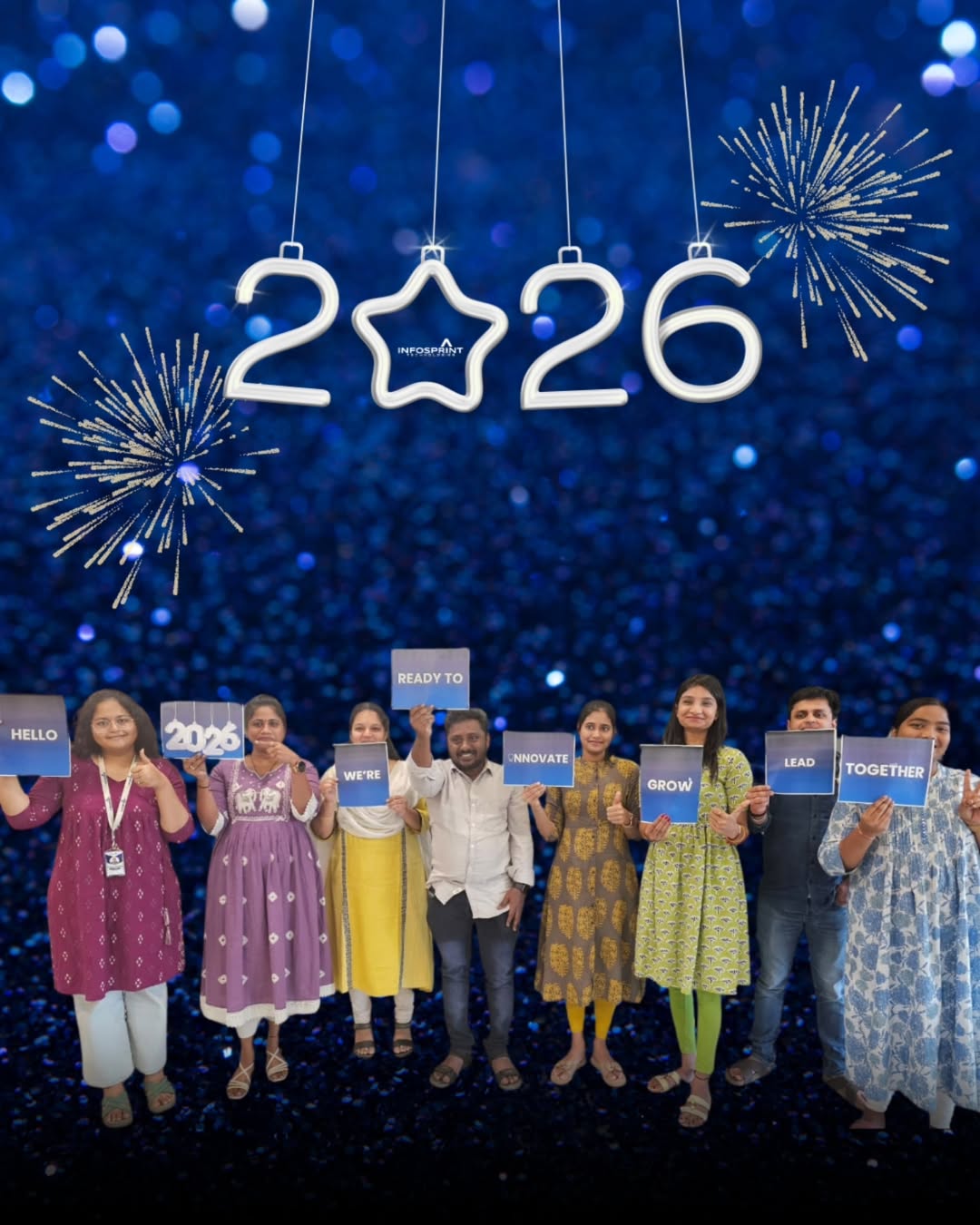  Infosprint New Year 2026 team celebration showcasing company culture and unity